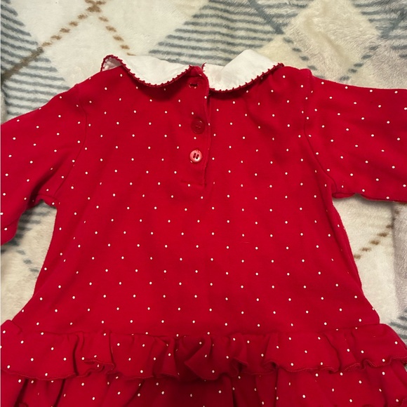 First Impressions Red Baby Dress with White Collar - Picture 2 of 5